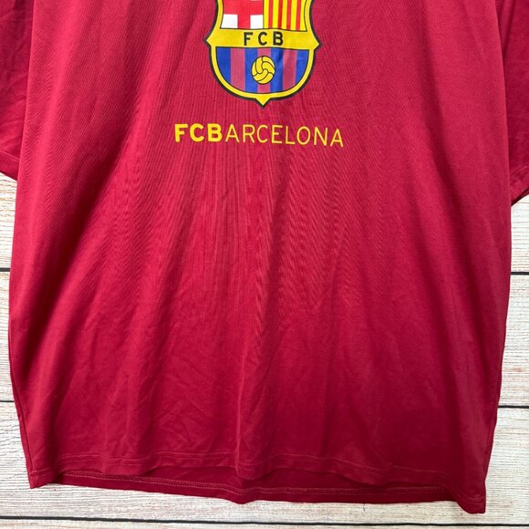 FC Barcelona Official Red Soccer Jersey XL Crest Logo V-Neck Tee Shirt Y2k - Picture 5 of 9